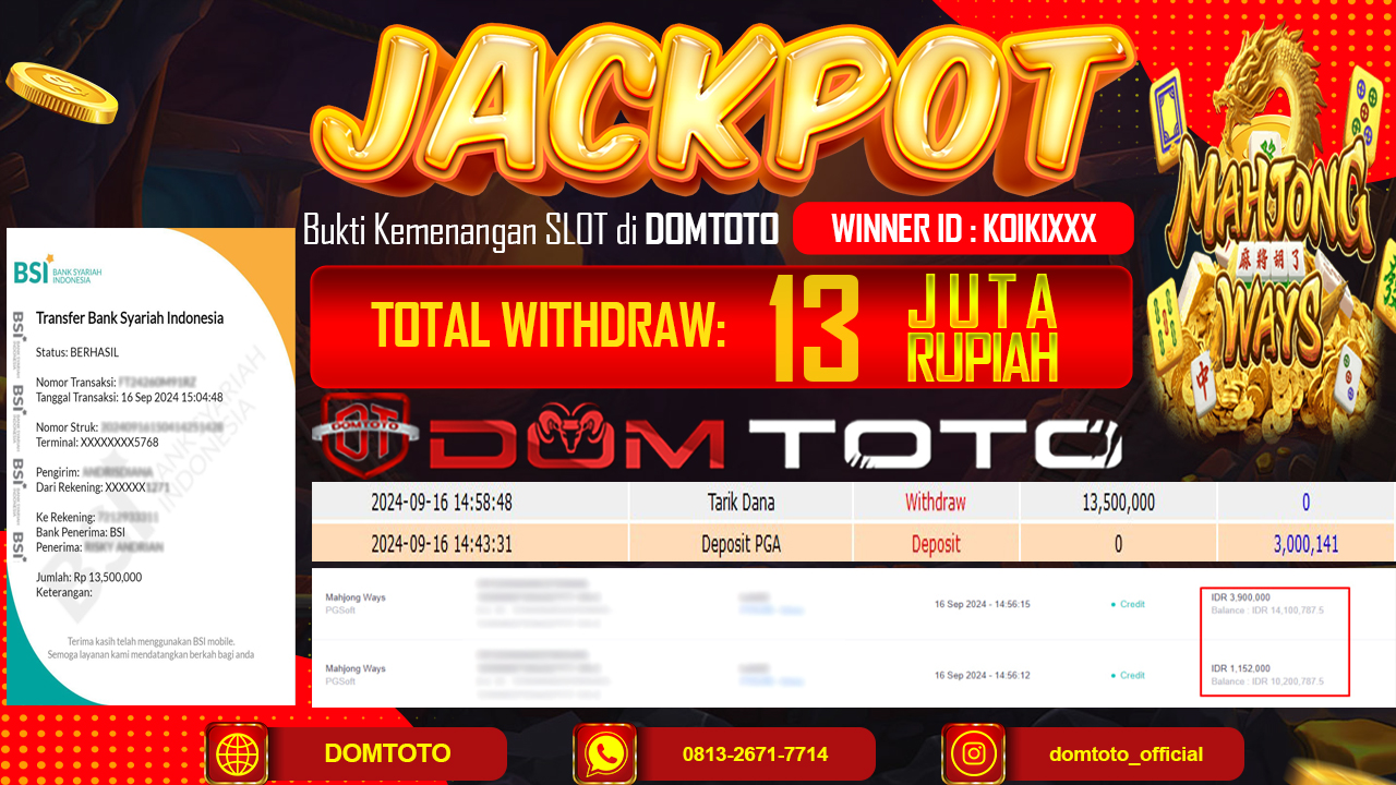 JACKPOT SLOT MAHJONG WAYS 16 SEPTEMBER 2024